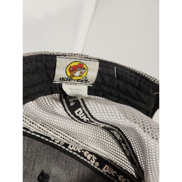 Buc-ee's No Quarter Snapback Trucker Hat Black with Flag - Picture 7 of 7